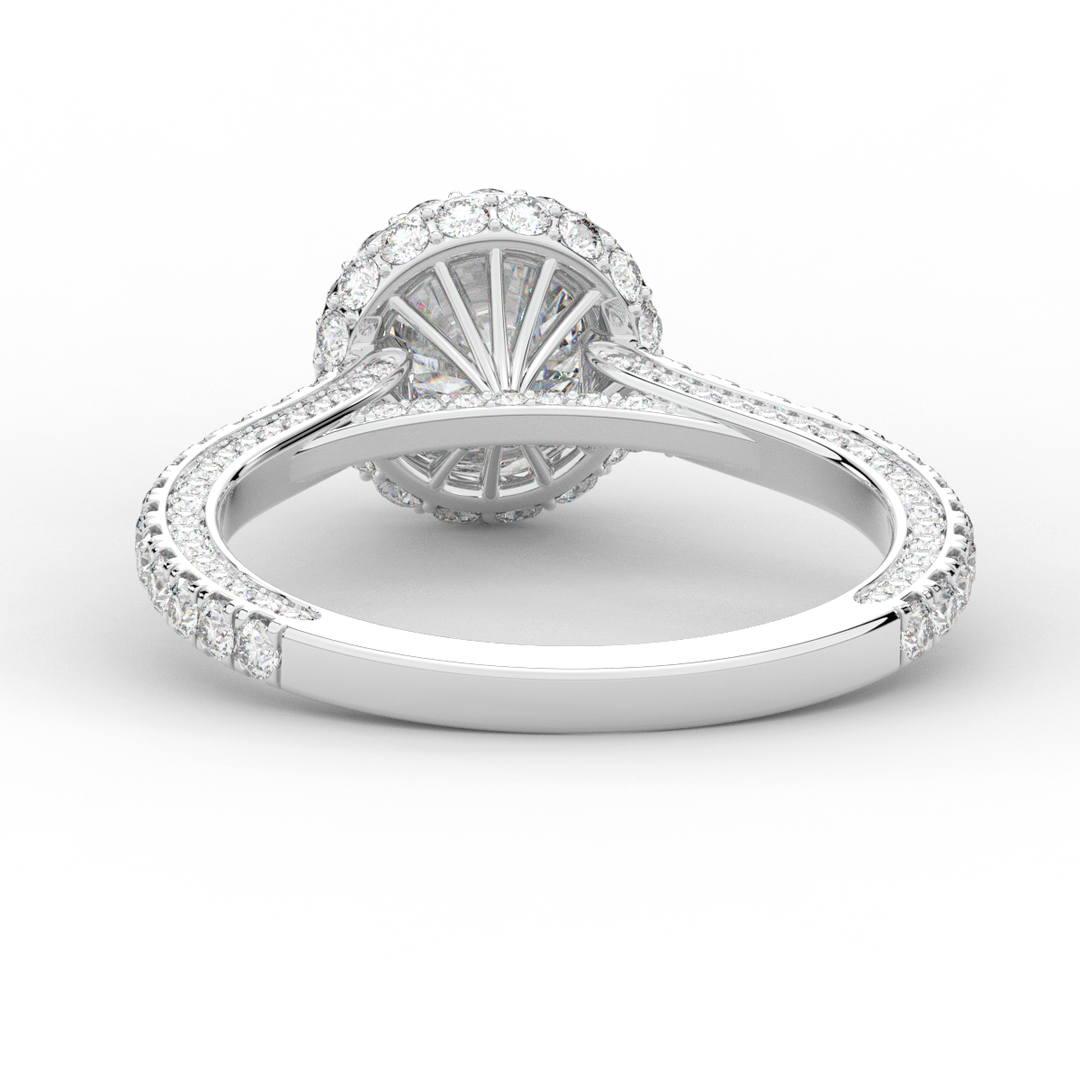 1.90CT.TW ROUND LAB DIAMOND HALO ENGAGEMENT RING - Nazarelle