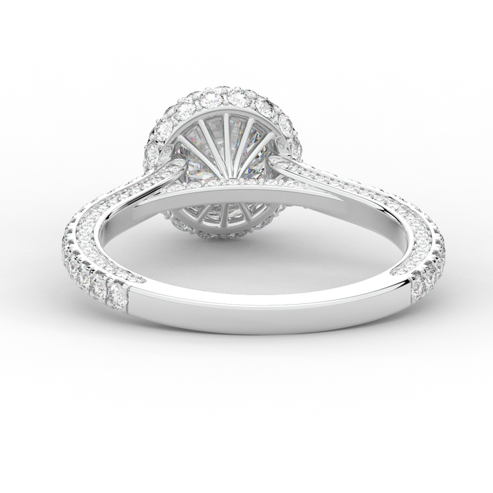 1.90CT.TW ROUND LAB DIAMOND HALO ENGAGEMENT RING - Nazarelle