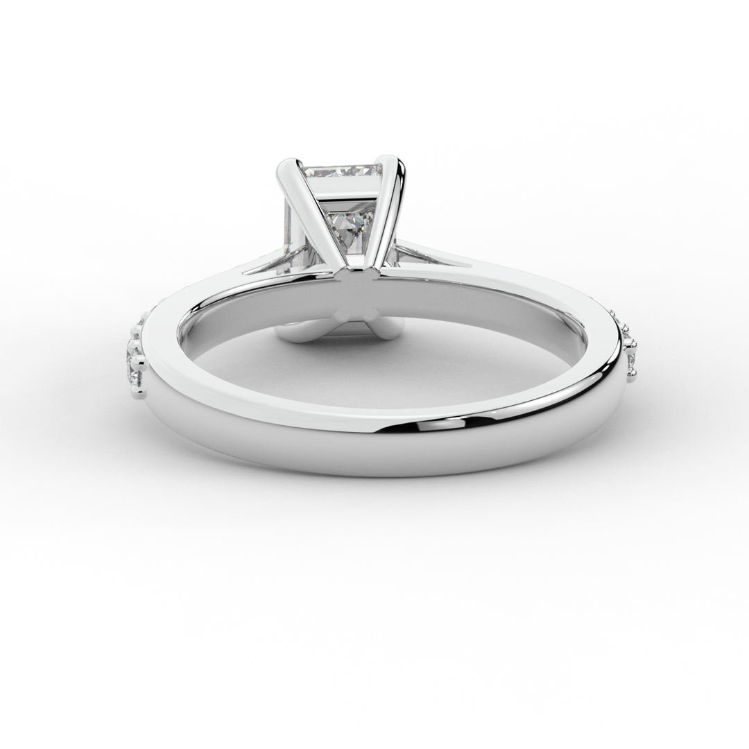 1.25CT.TW EMERALD CUT LAB DIAMOND SOLITAIRE ENGAGEMENT RING - Nazarelle