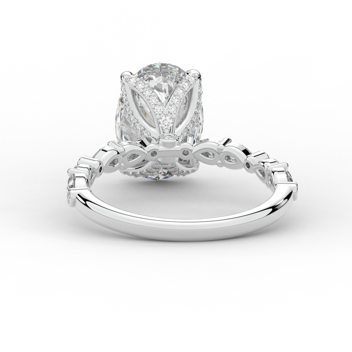 3.60CT.TW OVAL LAB DIAMOND SOLITAIRE ENGAGEMENT RING - Nazarelle