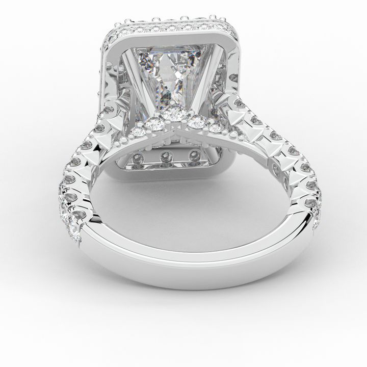 4.50CT.TW EMERALD CUT LAB DIAMOND HALO ENGAGEMENT RING - Nazarelle