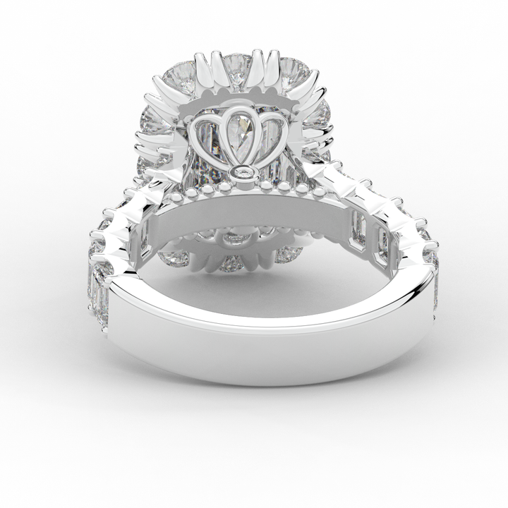 6.00CT.TW EMERALD CUT LAB DIAMOND HALO ENGAGEMENT RING - Nazarelle