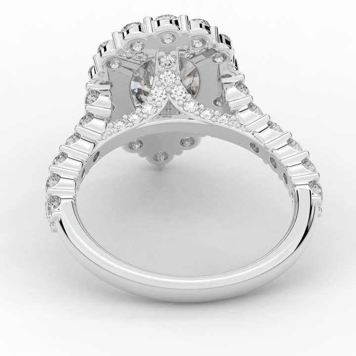 3.10CT.TW PEAR LAB DIAMOND HALO ENGAGEMENT RING - Nazarelle