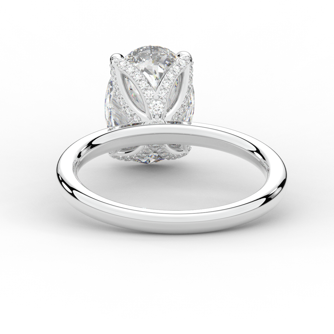 3.10CT.TW OVAL LAB DIAMOND ENGAGEMENT RING - Nazarelle