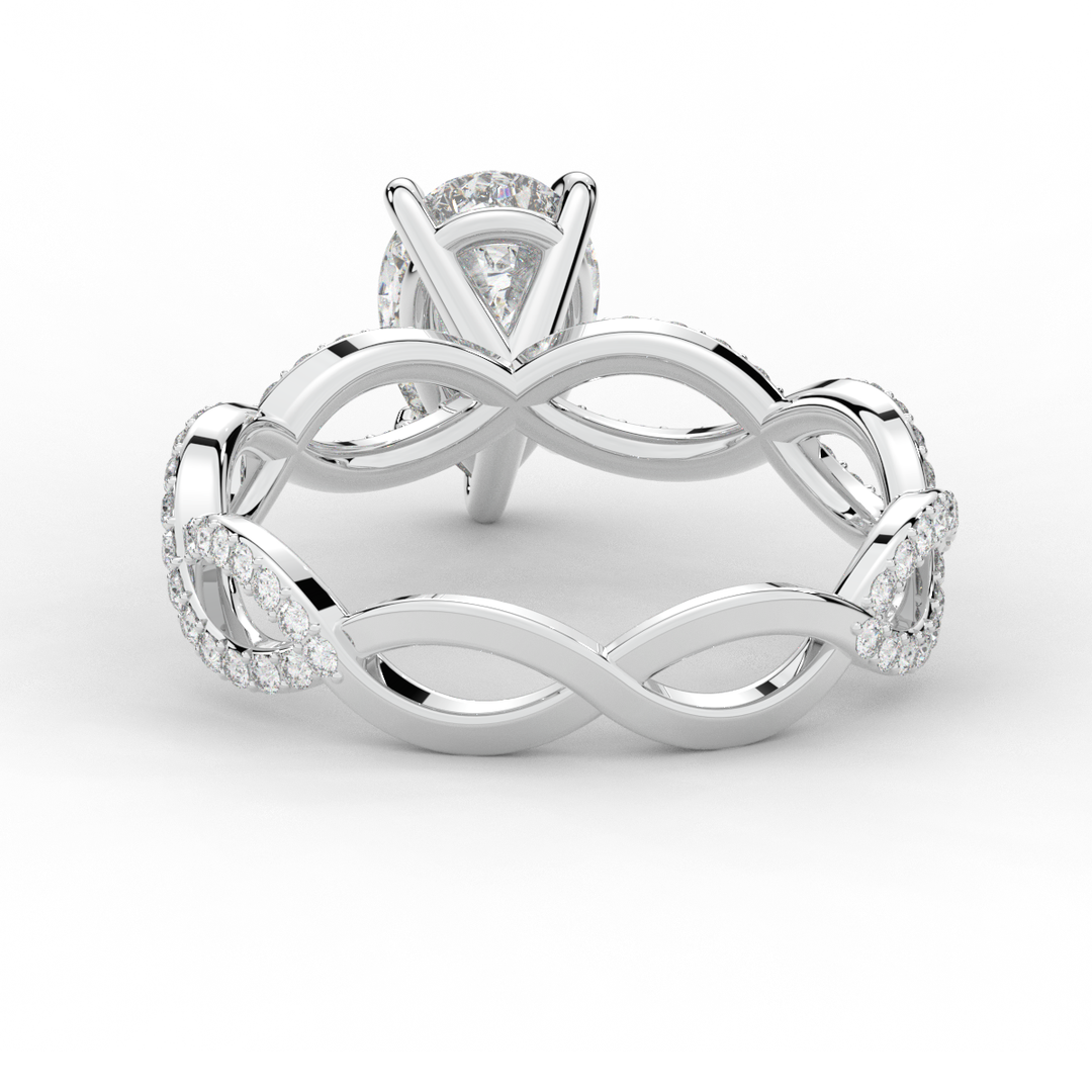 1.30CT.TW PEAR LAB DIAMOND TWIST BAND ENGAGEMENT RING - Nazarelle