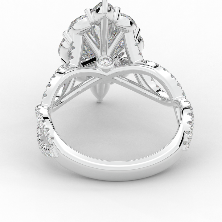 3.00CT.TW OVAL LAB DIAMOND HALO ENGAGEMENT RING - Nazarelle