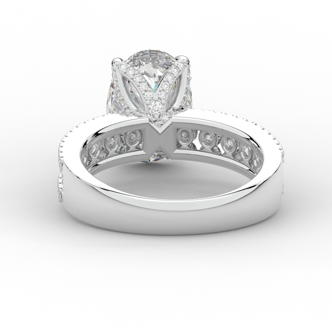 3.95CT.TW OVAL LAB DIAMOND SOLITAIRE ENGAGEMENT RING - Nazarelle