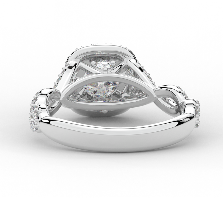 1.30CT.TW ROUND LAB DIAMOND HALO ENGAGEMENT RING - Nazarelle