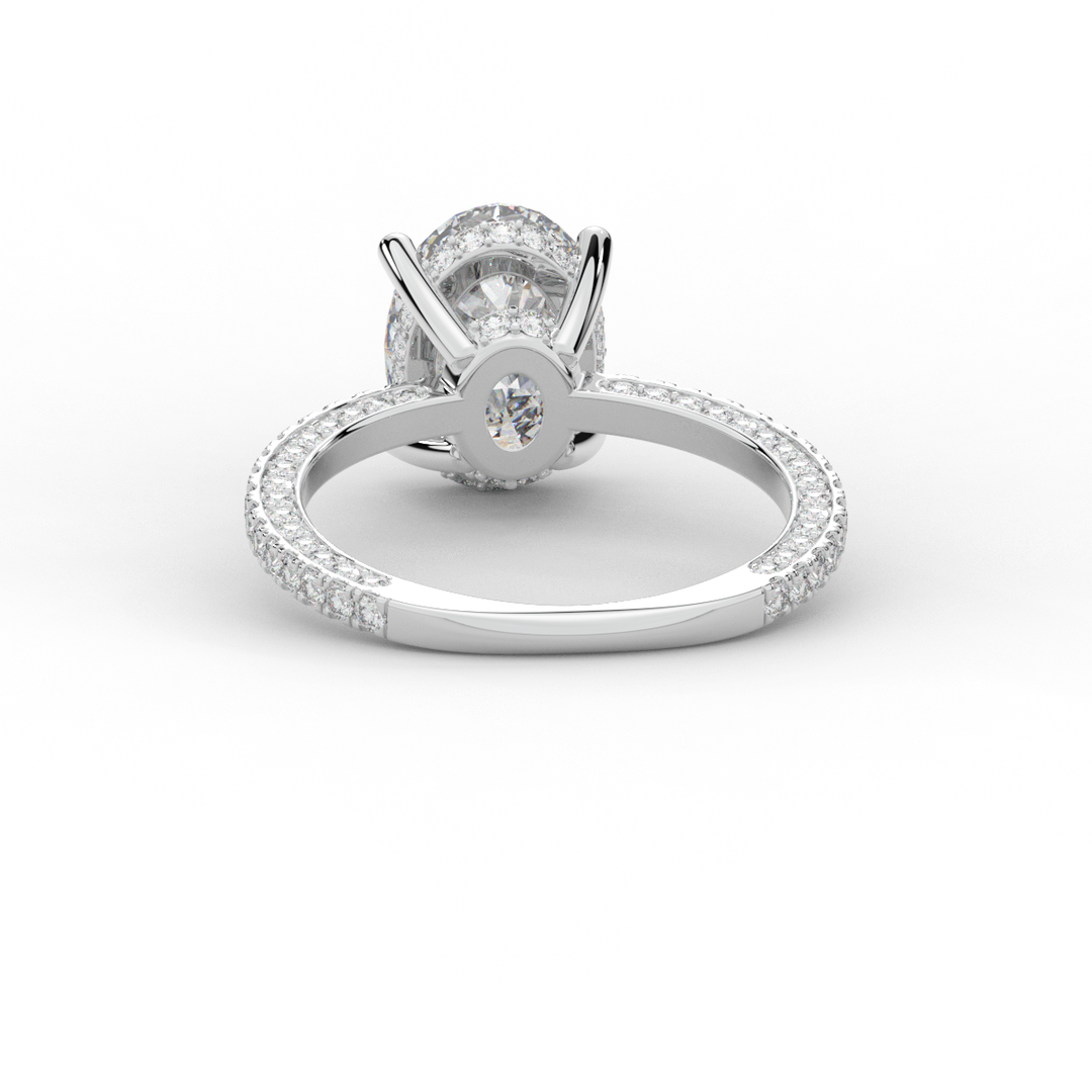 3.15CT.TW OVAL LAB DIAMOND SOLITAIRE ENGAGEMENT RING - Nazarelle