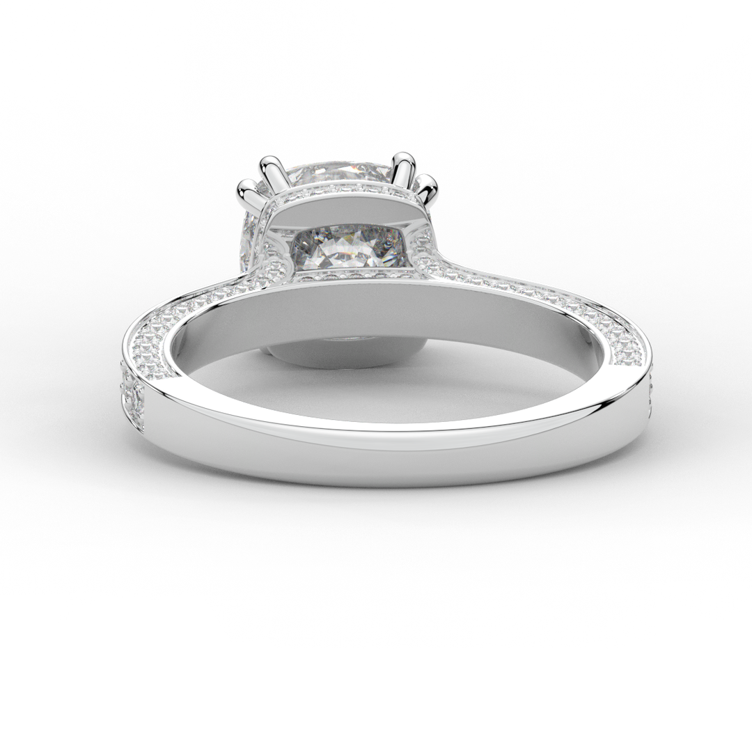2.60CT.TW CUSHION LAB DIAMOND SOLITAIRE ENGAGEMENT RING - Nazarelle