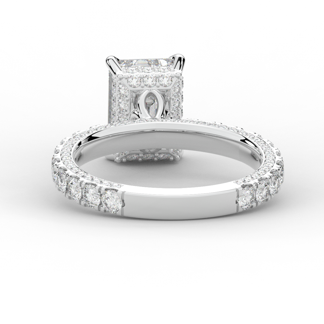 3.00CT.TW EMERALD CUT LAB DIAMOND ENGAGEMENT RING - Nazarelle