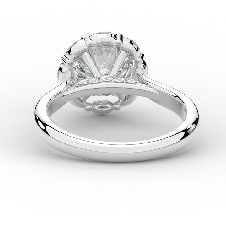 2.40CT.TW ROUND LAB DIAMOND HALO ENGAGEMENT RING - Nazarelle