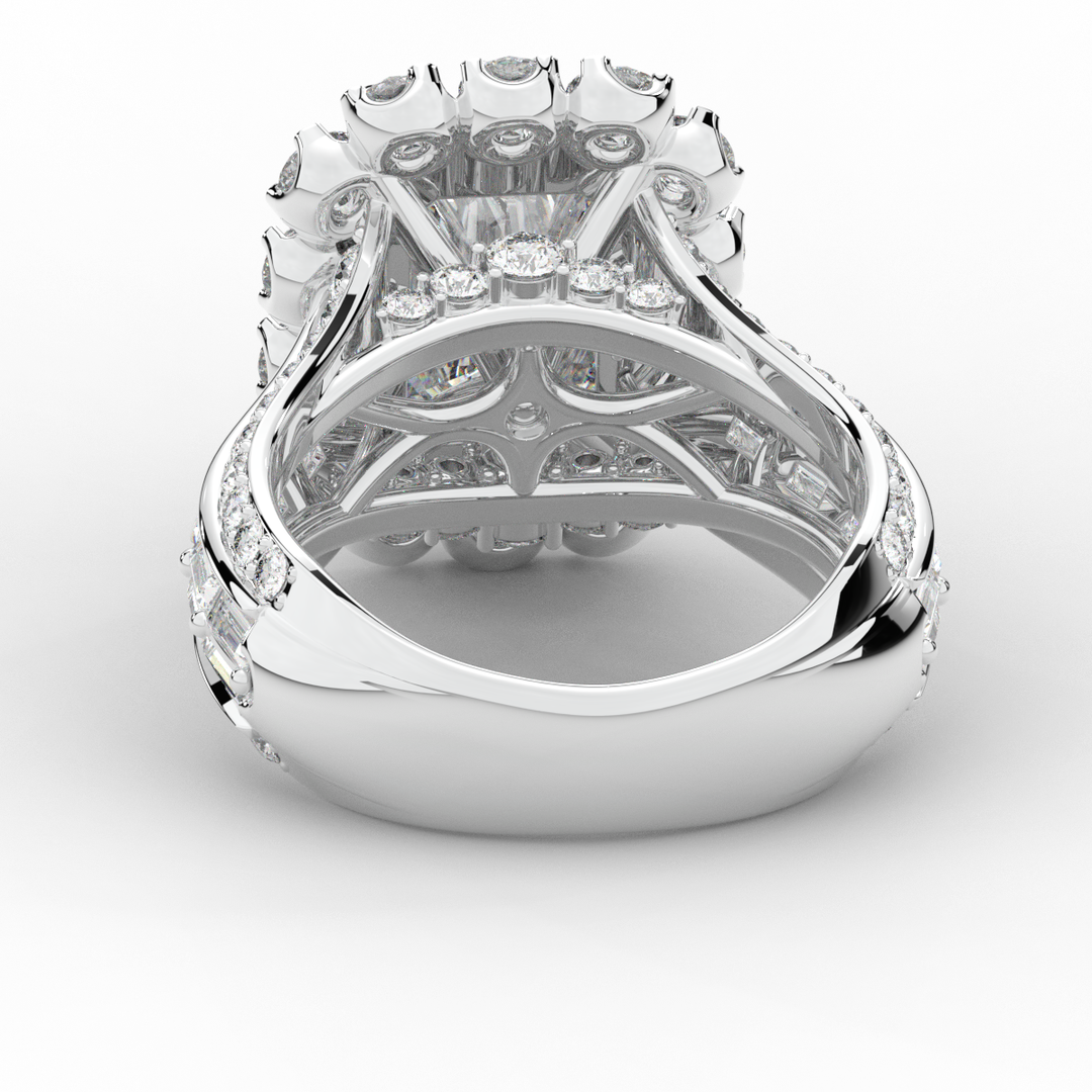 8.00CT.TW RADIANT LAB DIAMOND HALO ENGAGEMENT RING - Nazarelle