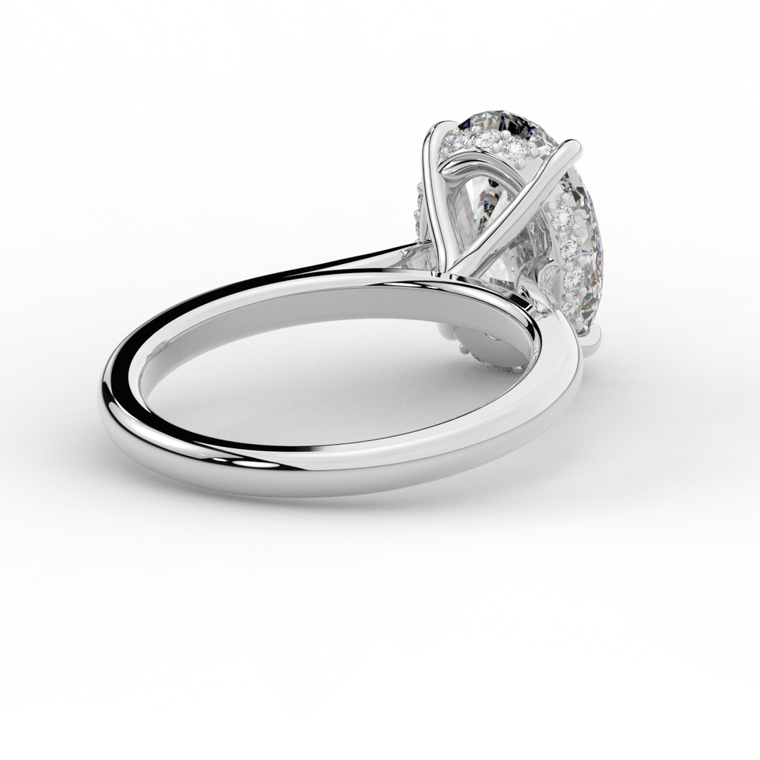 2.05CT.TW OVAL LAB DIAMOND UNDERHALO ENGAGEMENT RING - Nazarelle