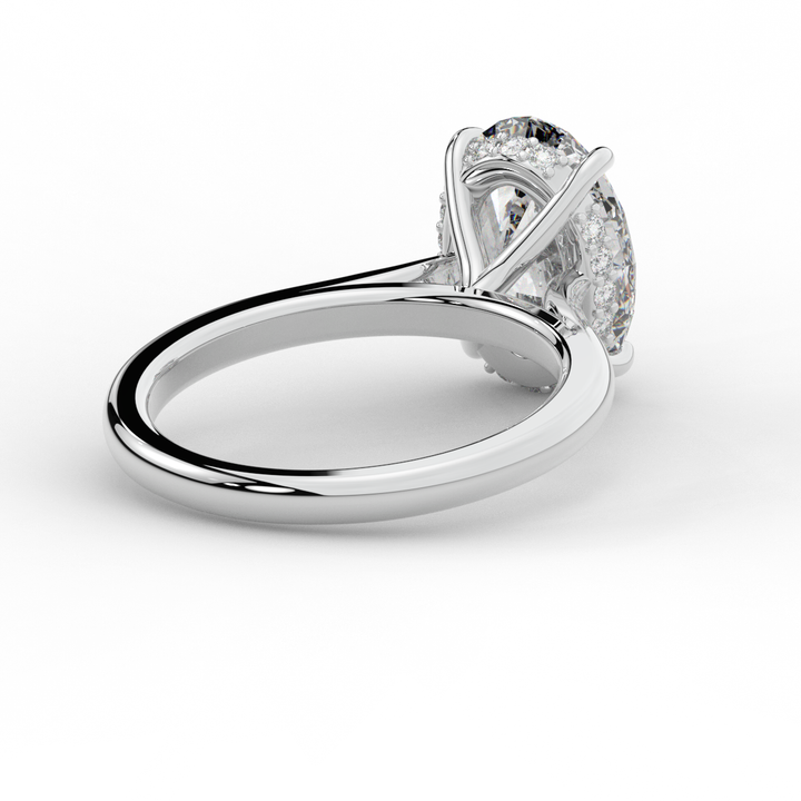 2.05CT.TW OVAL LAB DIAMOND UNDERHALO ENGAGEMENT RING - Nazarelle