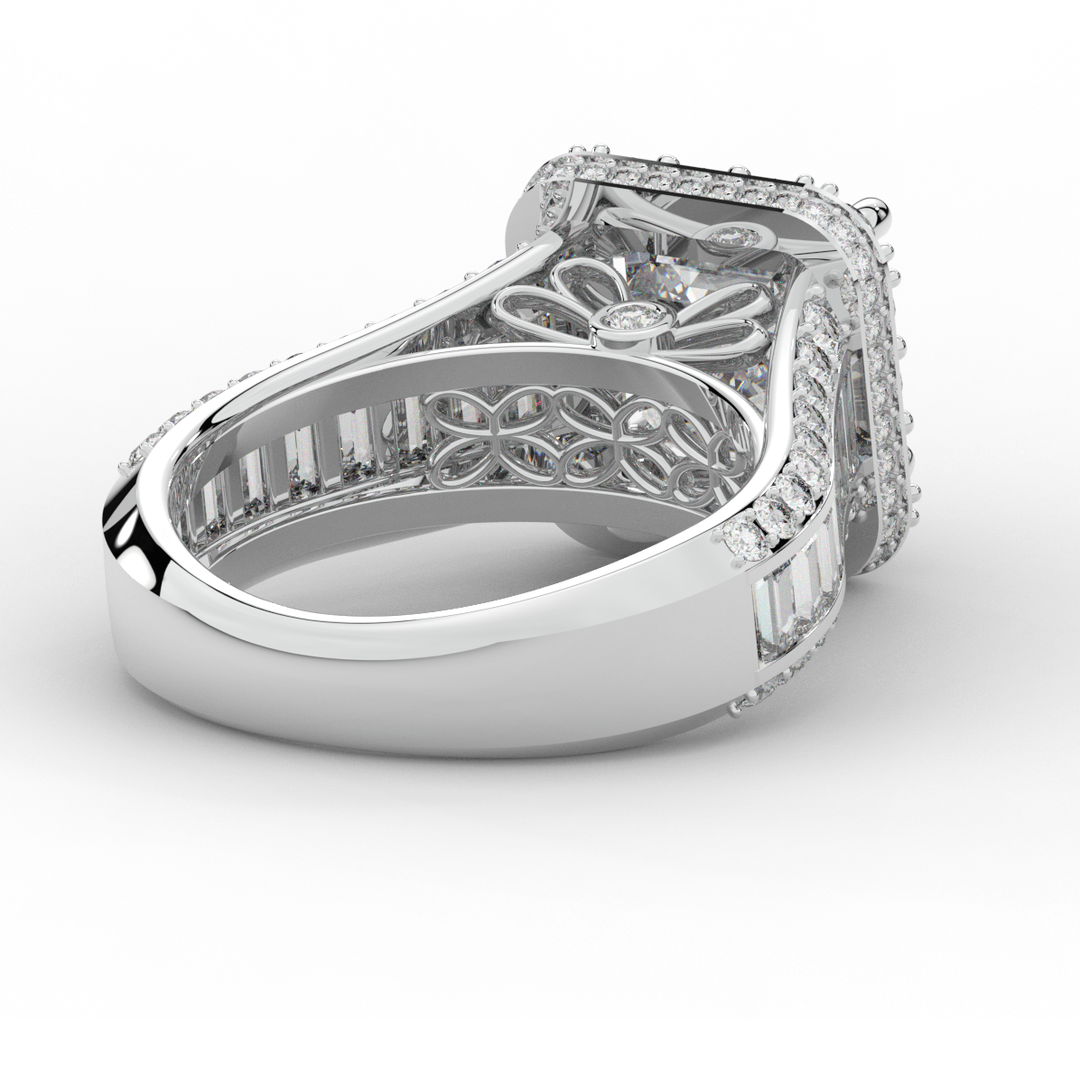 6.10CT.TW ASCHER LAB DIAMOND HALO ENGAGEMENT RING - Nazarelle