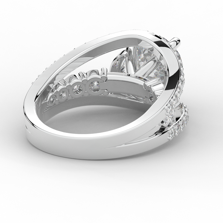 3.30CT.TW ROUND LAB DIAMOND ENGAGEMENT RING - Nazarelle
