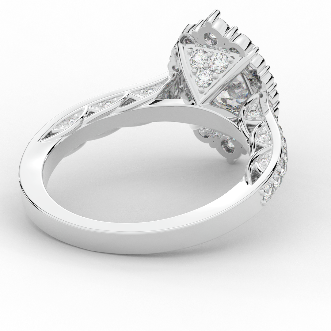 1.75CT.TW OVAL LAB DIAMOND HALO ENGAGEMENT RING - Nazarelle