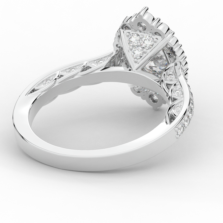 1.75CT.TW OVAL LAB DIAMOND HALO ENGAGEMENT RING - Nazarelle