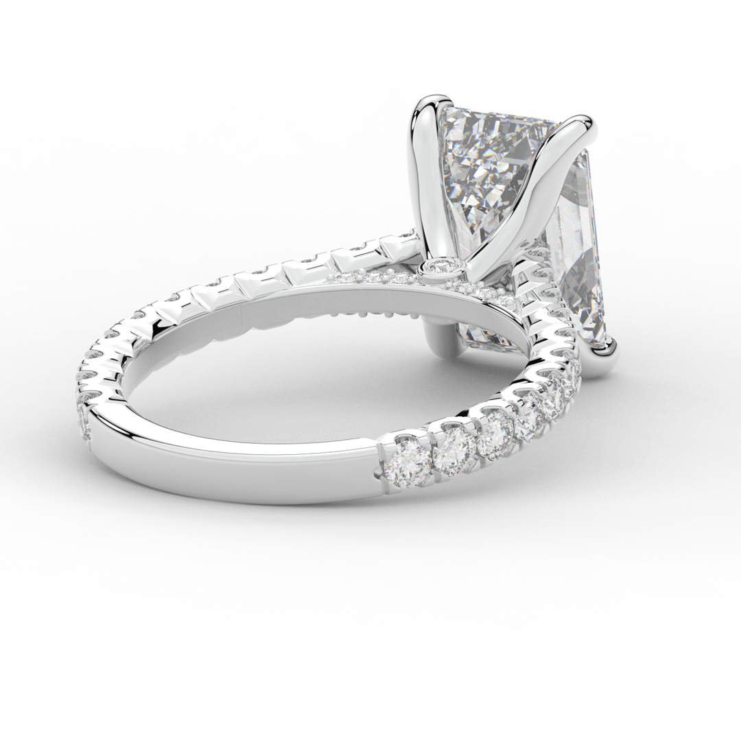 4.25CT.TW EMERALD CUT LAB DIAMOND SOLITAIRE ENGAGEMENT RING - Nazarelle