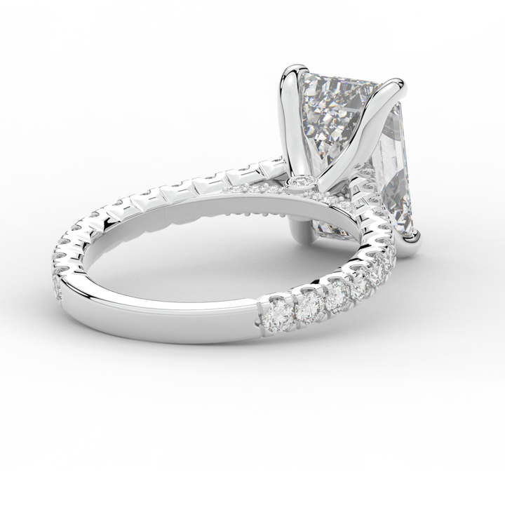 4.25CT.TW EMERALD CUT LAB DIAMOND SOLITAIRE ENGAGEMENT RING - Nazarelle