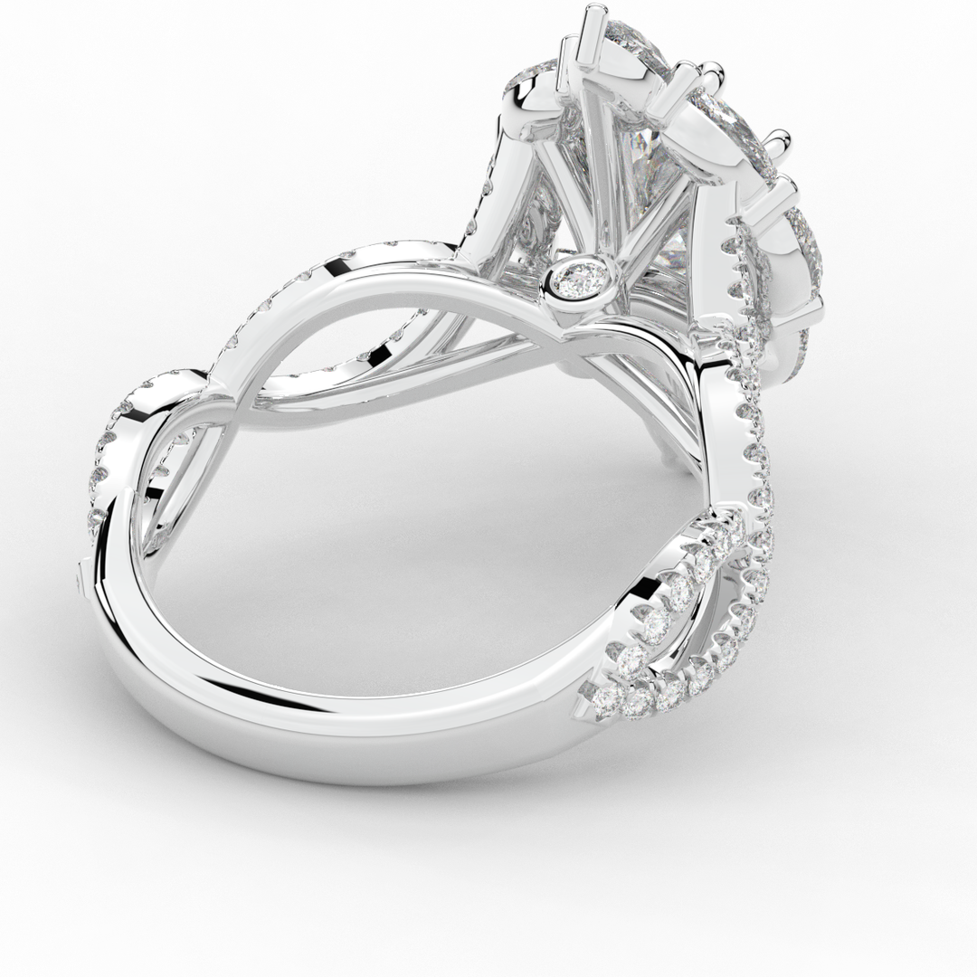 3.00CT.TW OVAL LAB DIAMOND HALO ENGAGEMENT RING - Nazarelle