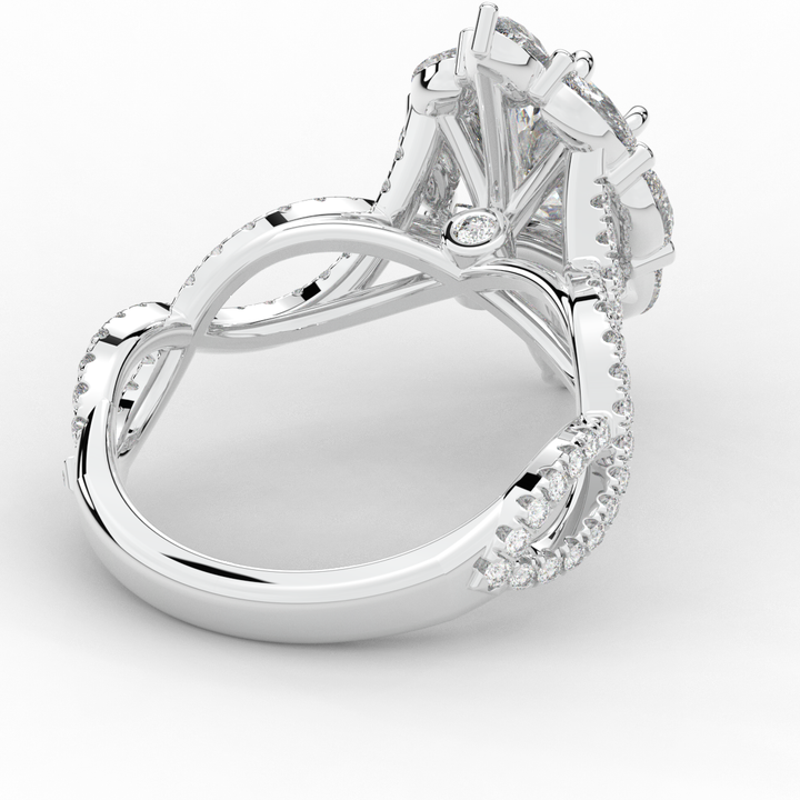 3.00CT.TW OVAL LAB DIAMOND HALO ENGAGEMENT RING - Nazarelle