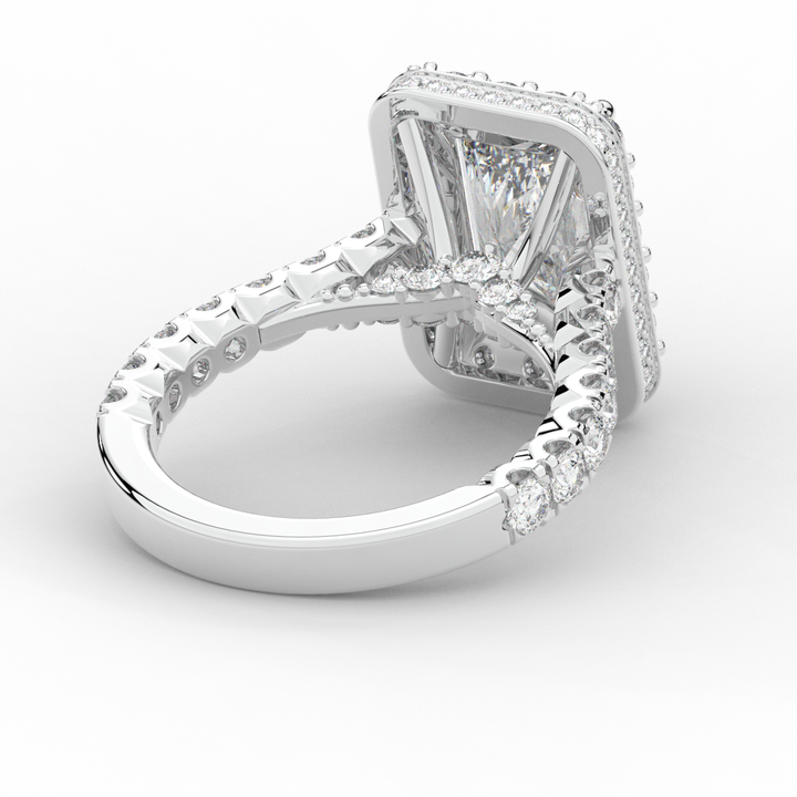 4.50CT.TW RADIANT LAB DIAMOND HALO ENGAGEMENT RING - Nazarelle