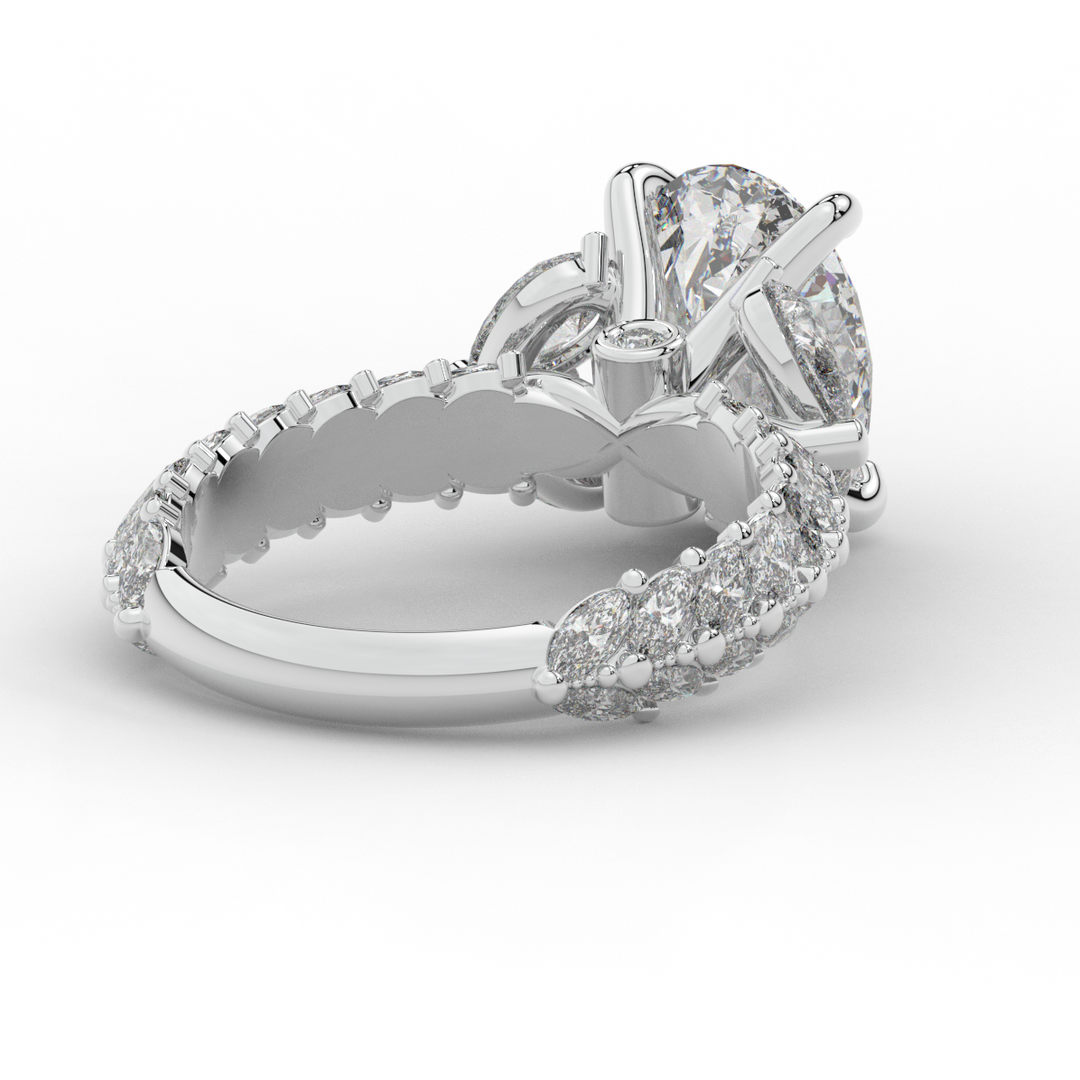 5.25CT.TW OVAL LAB DIAMOND HALO ENGAGEMENT RING - Nazarelle