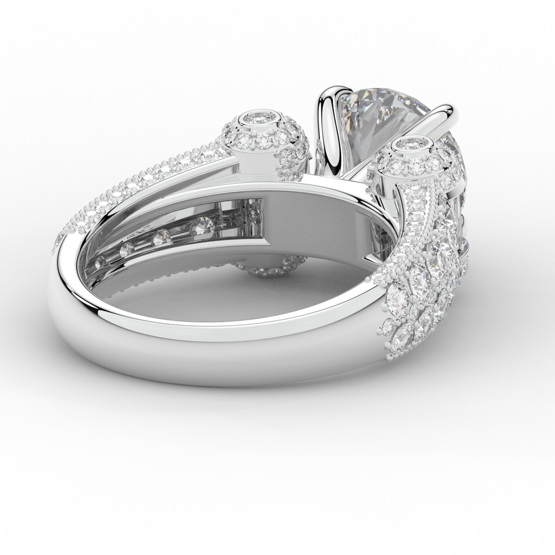 4.75CT.TW ROUND LAB DIAMOND ENGAGEMENT RING - Nazarelle