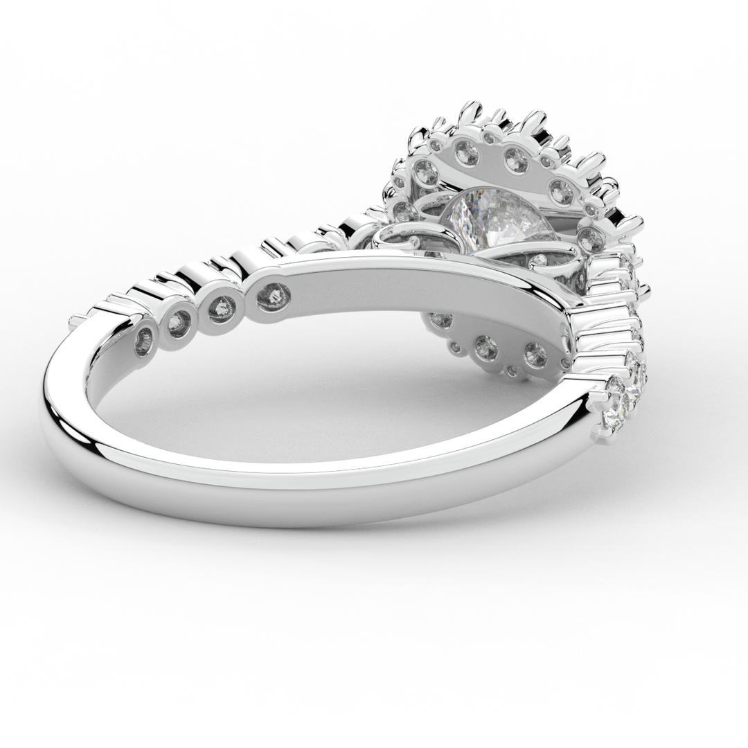1.60CT.TW ROUND LAB DIAMOND HALO ENGAGEMENT RING - Nazarelle