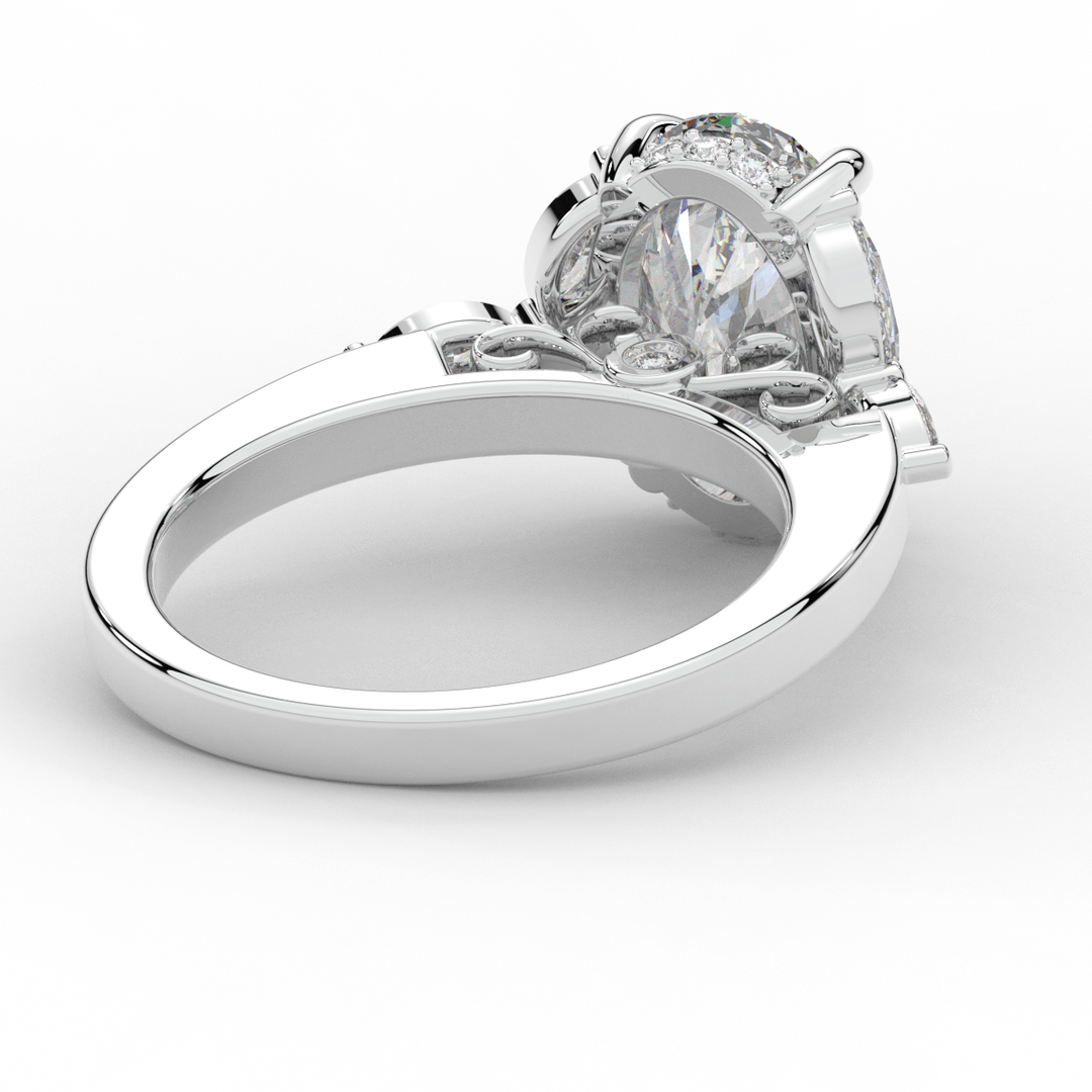 2.85CT.TW OVAL LAB DIAMOND ENGAGEMENT RING - Nazarelle