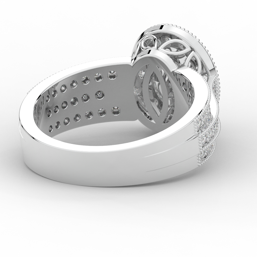 1.80CT.TW OVAL LAB DIAMOND HALO ENGAGEMENT RING - Nazarelle