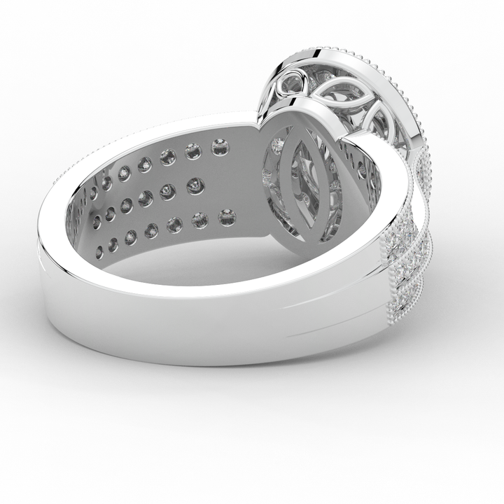 1.80CT.TW OVAL LAB DIAMOND HALO ENGAGEMENT RING - Nazarelle