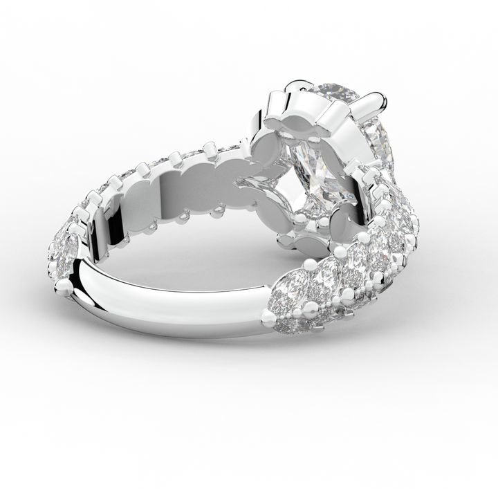 3.10CT.TW OVAL LAB DIAMOND HALO ENGAGEMENT RING - Nazarelle