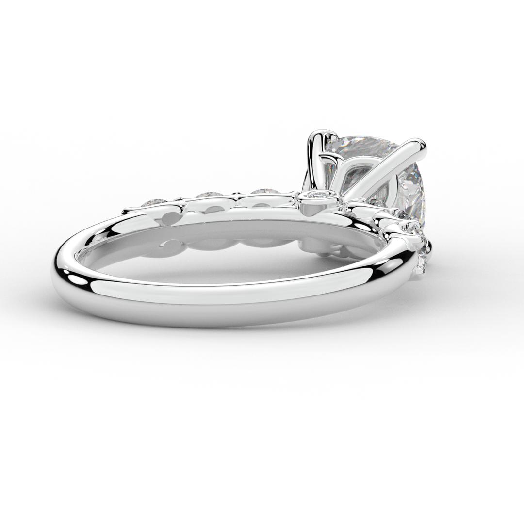 2.60CT.TW CUSHION LAB DIAMOND SOLITAIRE ENGAGEMENT RING - Nazarelle