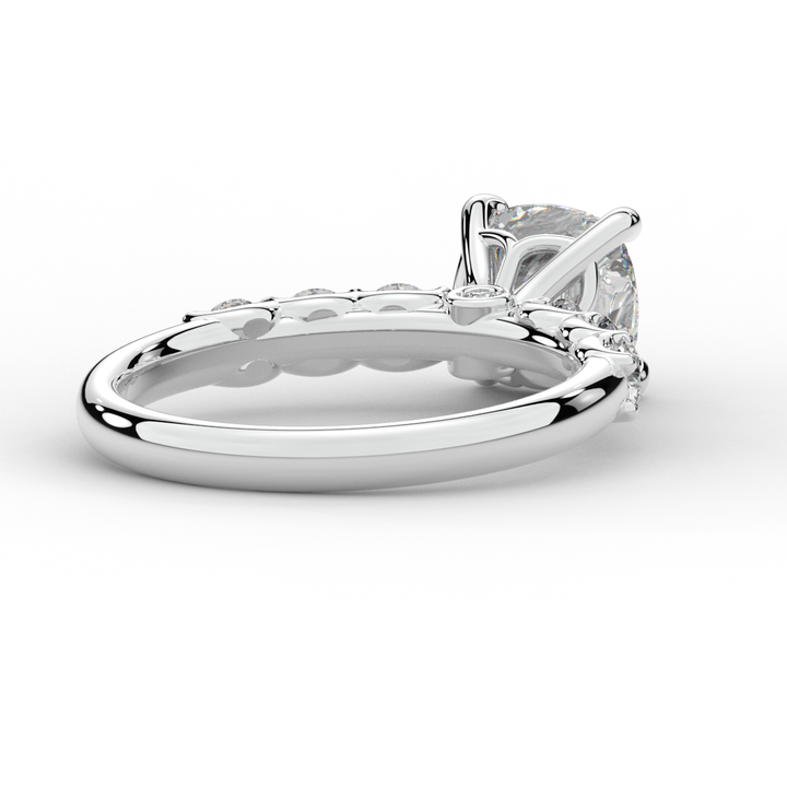 2.60CT.TW CUSHION LAB DIAMOND SOLITAIRE ENGAGEMENT RING - Nazarelle