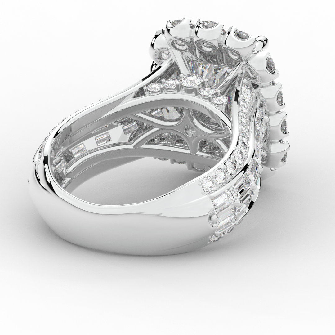 8.00CT.TW RADIANT LAB DIAMOND HALO ENGAGEMENT RING - Nazarelle
