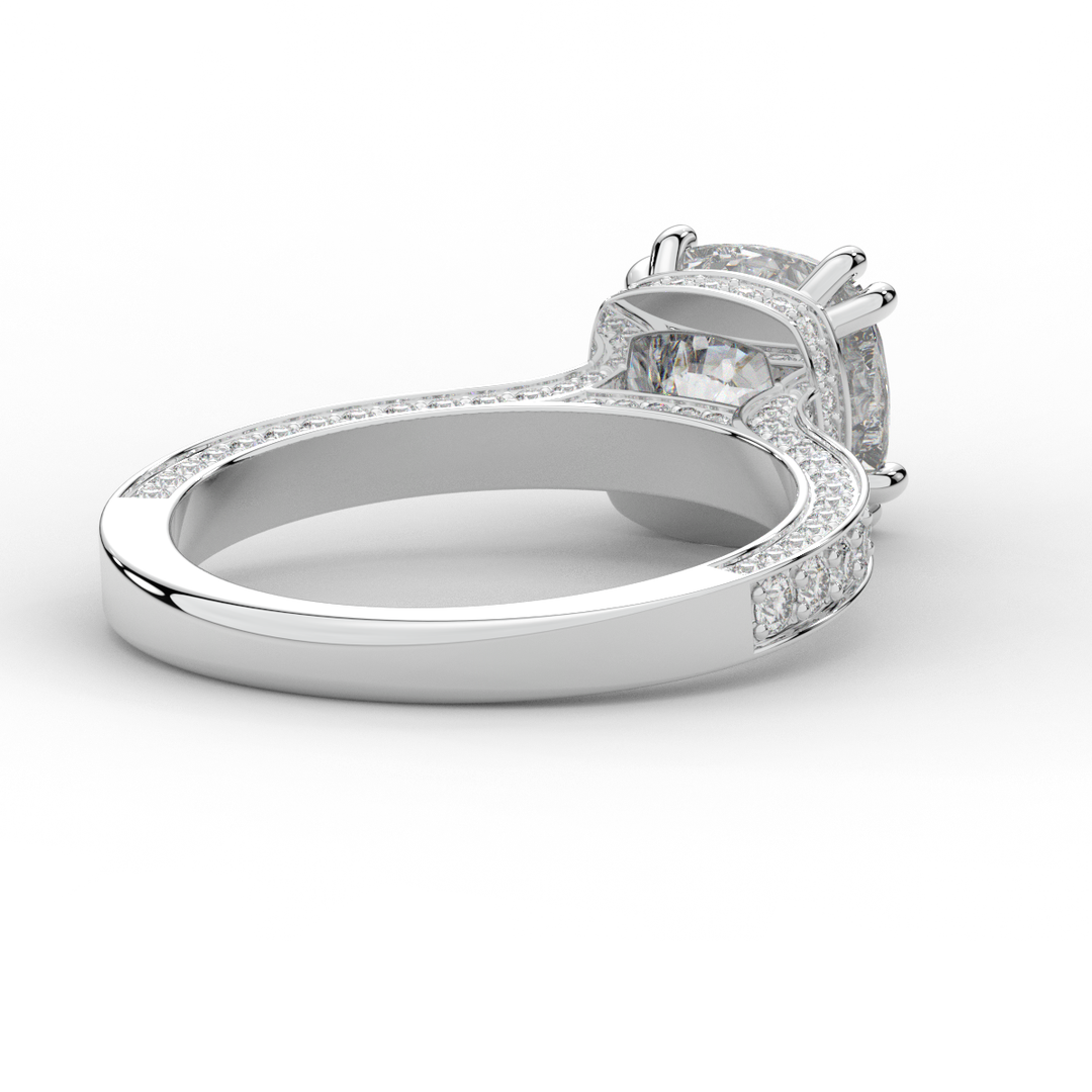 2.60CT.TW CUSHION LAB DIAMOND SOLITAIRE ENGAGEMENT RING - Nazarelle