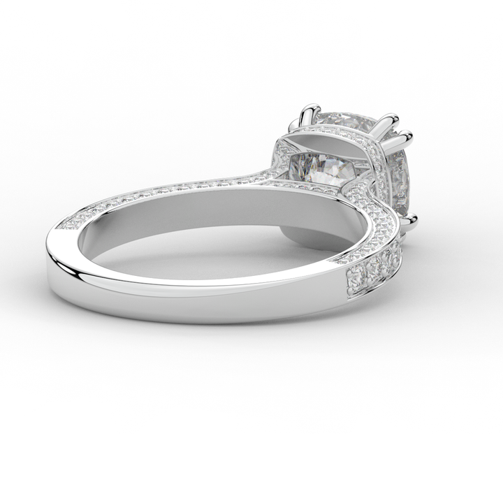 2.60CT.TW CUSHION LAB DIAMOND SOLITAIRE ENGAGEMENT RING - Nazarelle