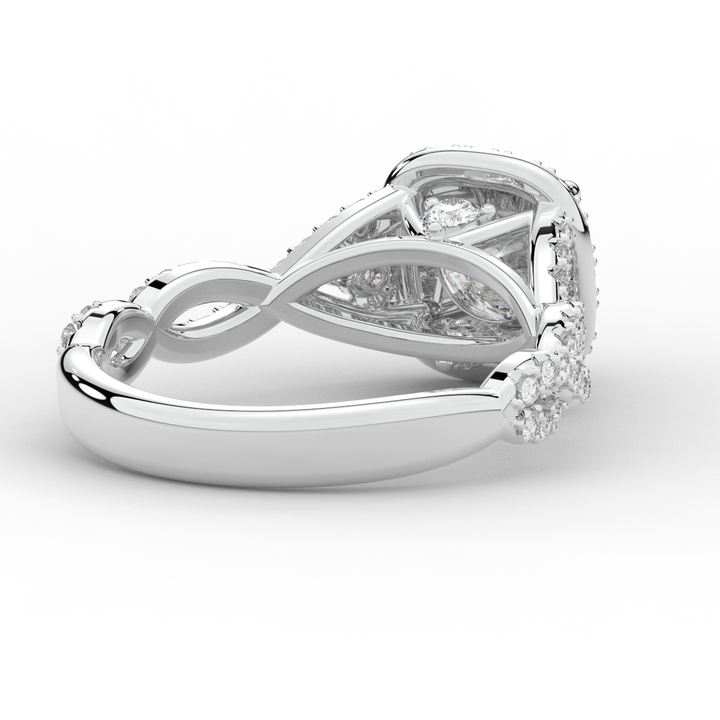 1.30CT.TW ROUND LAB DIAMOND HALO ENGAGEMENT RING - Nazarelle