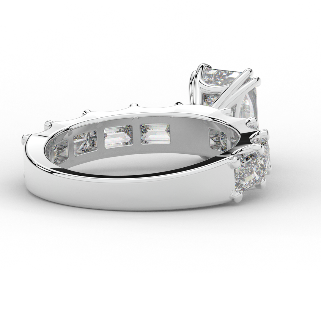 3.75CT.TW EMERALD CUT LAB DIAMOND SOLITAIRE ENGAGEMENT RING