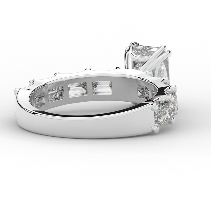 3.75CT.TW EMERALD CUT LAB DIAMOND SOLITAIRE ENGAGEMENT RING