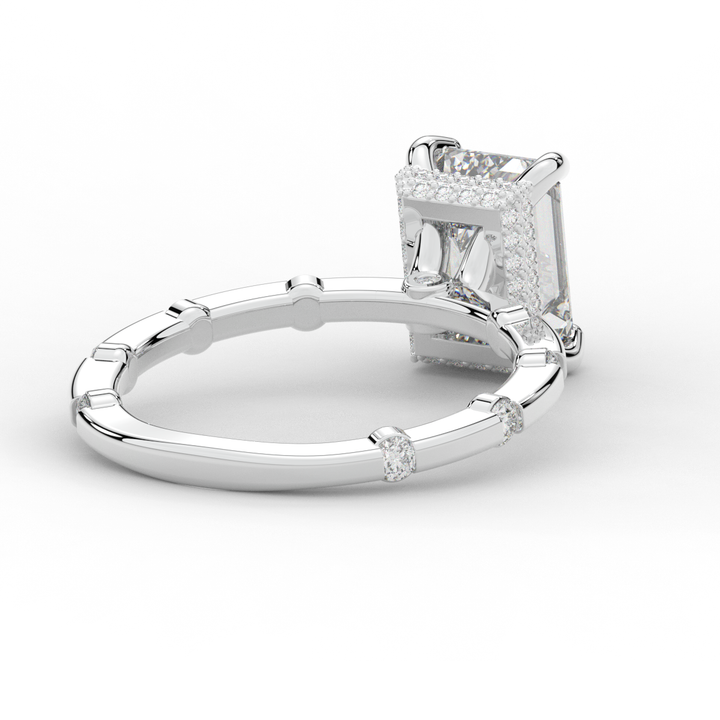 2.60CT.TW RADIANT LAB DIAMOND UNDERHALO SOLITAIRE ENGAGEMENT RING - Nazarelle