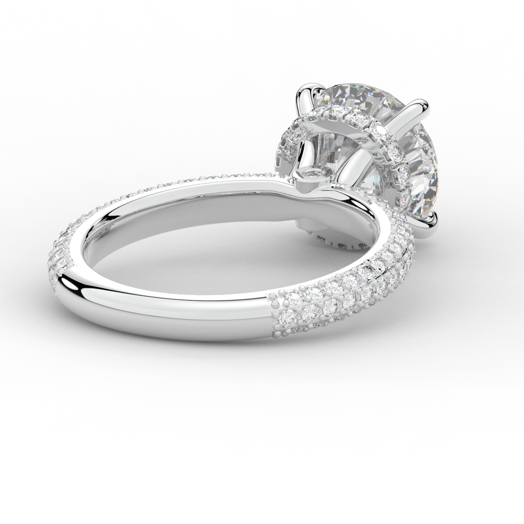 3.60CT.TW ROUND LAB DIAMOND SOLITAIRE ENGAGEMENT RING - Nazarelle