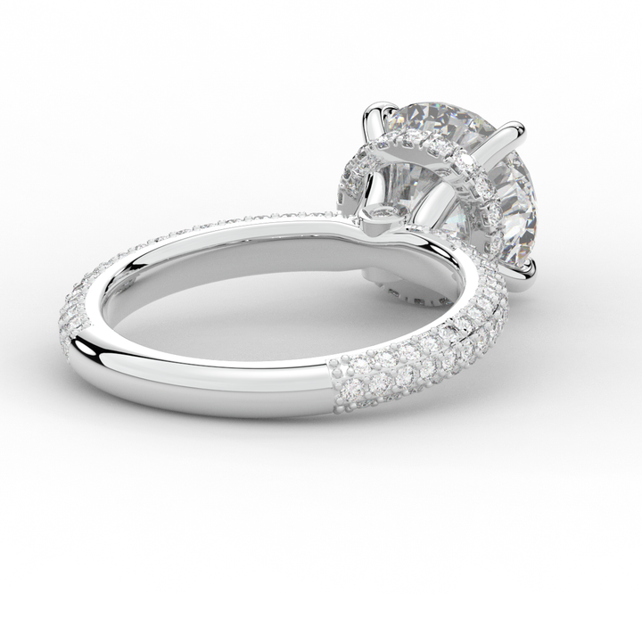 3.60CT.TW ROUND LAB DIAMOND SOLITAIRE ENGAGEMENT RING - Nazarelle