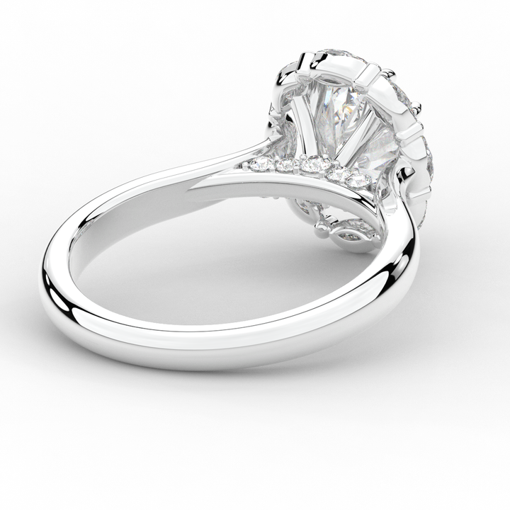 1.90CT.TW OVAL LAB DIAMOND HALO ENGAGEMENT RING - Nazarelle
