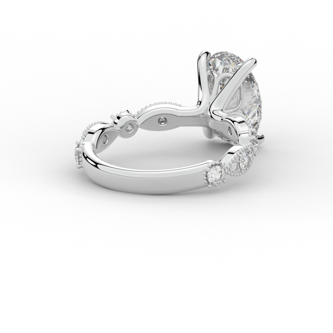 3.50CT.TW OVAL LAB DIAMOND SOLITAIRE ENGAGEMENT RING - Nazarelle