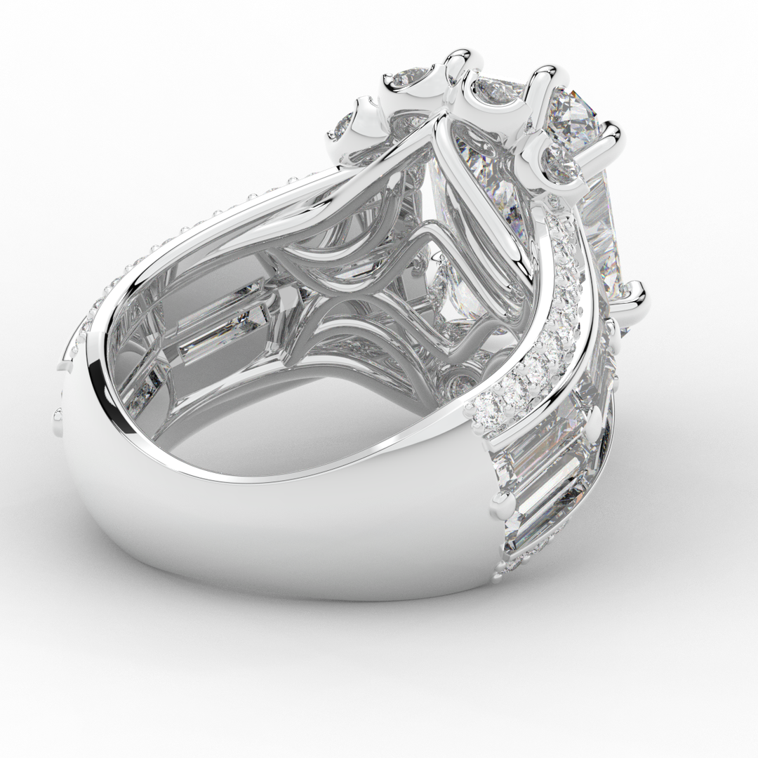 8.25CT.TW RADIANT LAB DIAMOND HALO ENGAGEMENT RING - Nazarelle