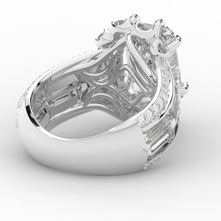 8.25CT.TW RADIANT LAB DIAMOND HALO ENGAGEMENT RING - Nazarelle